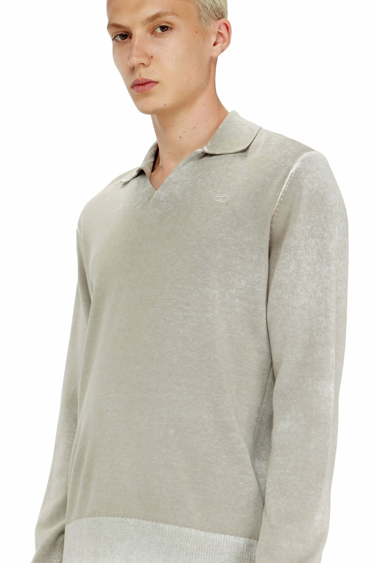 Diesel Polo jumper with faded reverse print - Knitwear - Man -