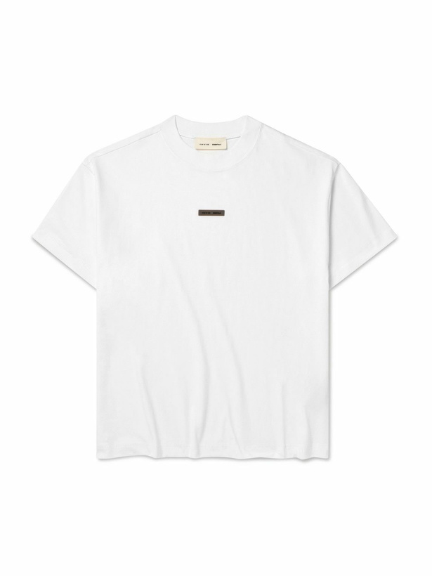 Photo: FEAR OF GOD ESSENTIALS - Logo-Appliquéd Cotton-Jersey T-Shirt - White