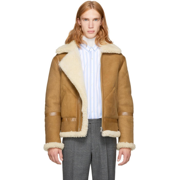 Photo: Acne Studios Tan Shearling Ian Aviator Jacket