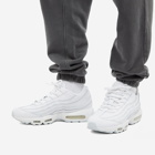 Nike Men's Air Max 95 Sneakers in White/Metallic Silver