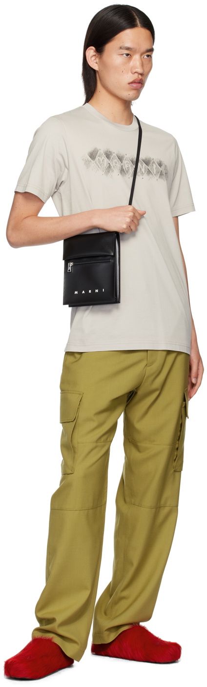 国内発送☆MARNI☆shoelace strap POUCH/BLACK Black pouch with shoelace strap | Marni