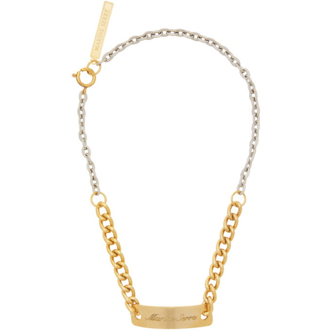 Marine Serre Gold and Silver Gourmette Necklace