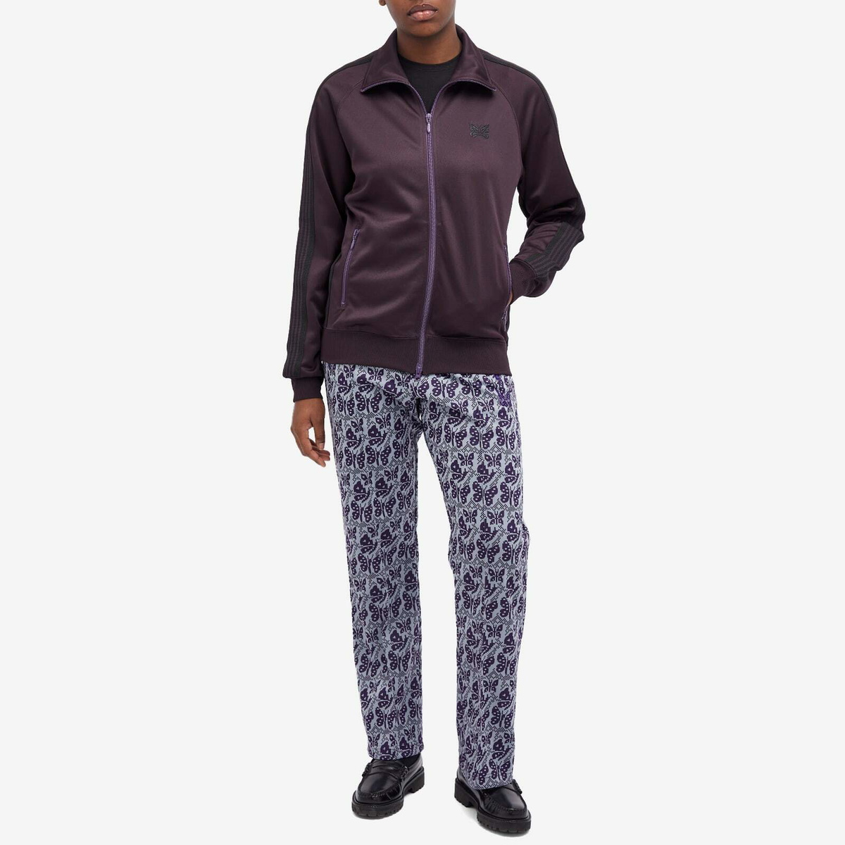 Needles Women's Poly Smooth Track Jacket in Dark Purple Needles