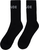 Rhude Black 'Rhude' Classic Logo Socks