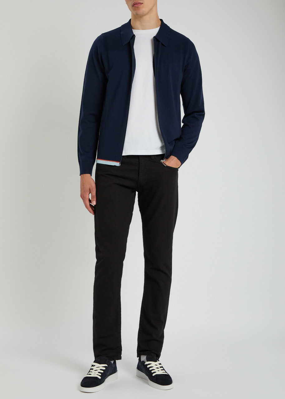 PS Paul Smith Panelled Wool Jumper Navy