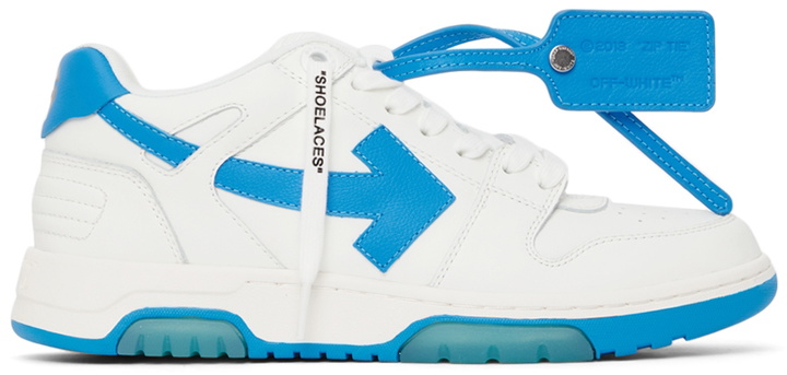 Photo: Off-White White & Blue 'Out Of Office' Sneakers