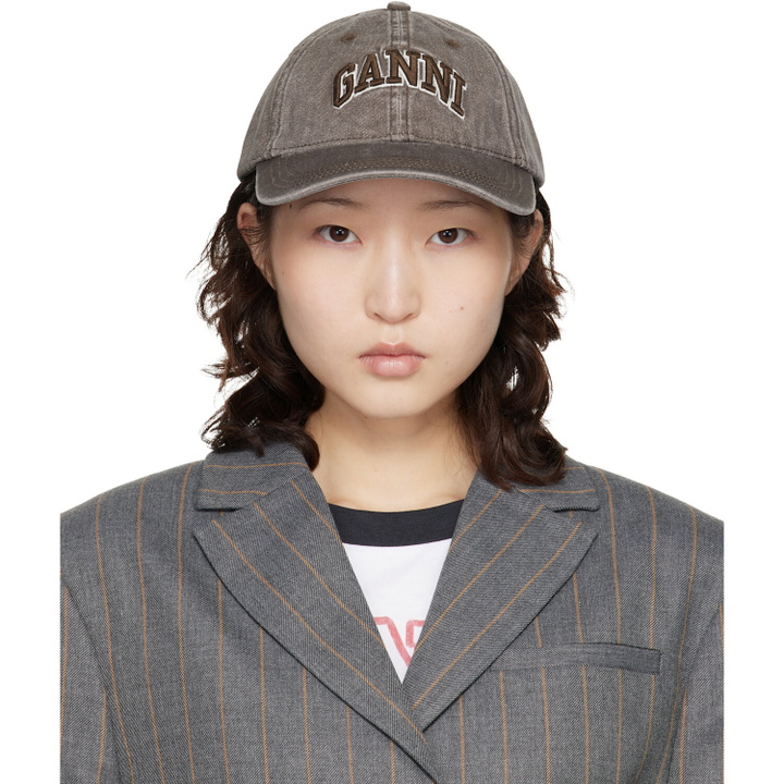 Photo: GANNI Brown Washed Canvas Cap