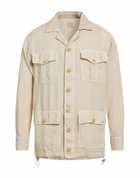 120% Lino Mens Shirt in Beige