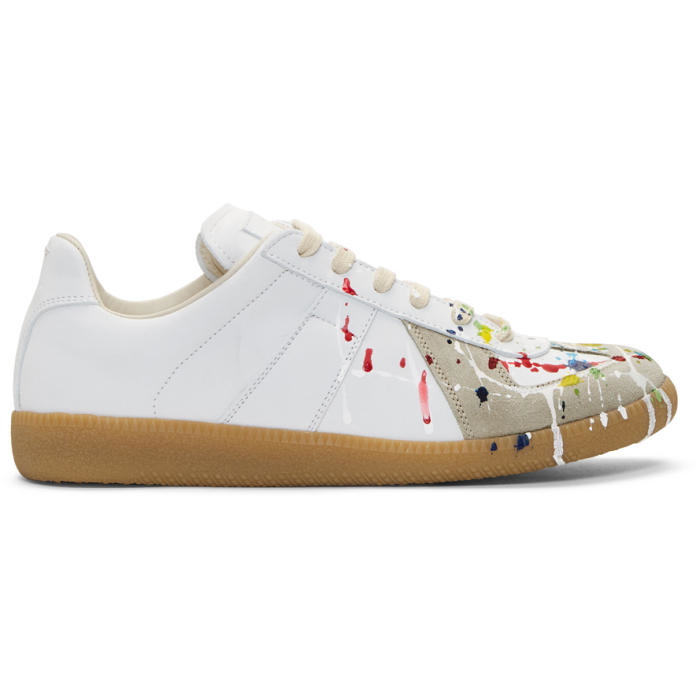 Photo: Maison Margiela White Paint Splatter Replica Sneakers