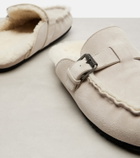 Brunello Cucinelli Shearling-lined suede slippers