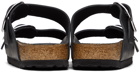 Birkenstock Black Oiled Leather Narrow Big Buckle Arizona Sandals