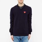 Comme des Garçons Play Men's V-Neck Jumper in Navy/Red