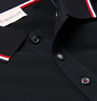 Moncler - Slim-Fit Logo-Appliquéd Cotton-Piqué Polo Shirt - Navy