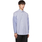 Comme des Garcons Shirt Blue and White Stripe Vented Sleeves Shirt