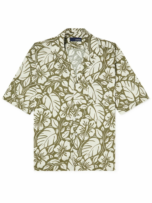 Photo: Lardini - Camp-Collar Printed Cotton Shirt - Green