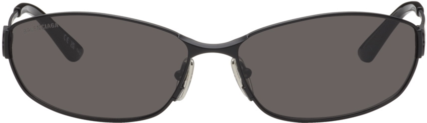 Balenciaga Black Mercury Oval Sunglasses Balenciaga