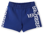 Versace Baby Blue Greca Logo Shorts