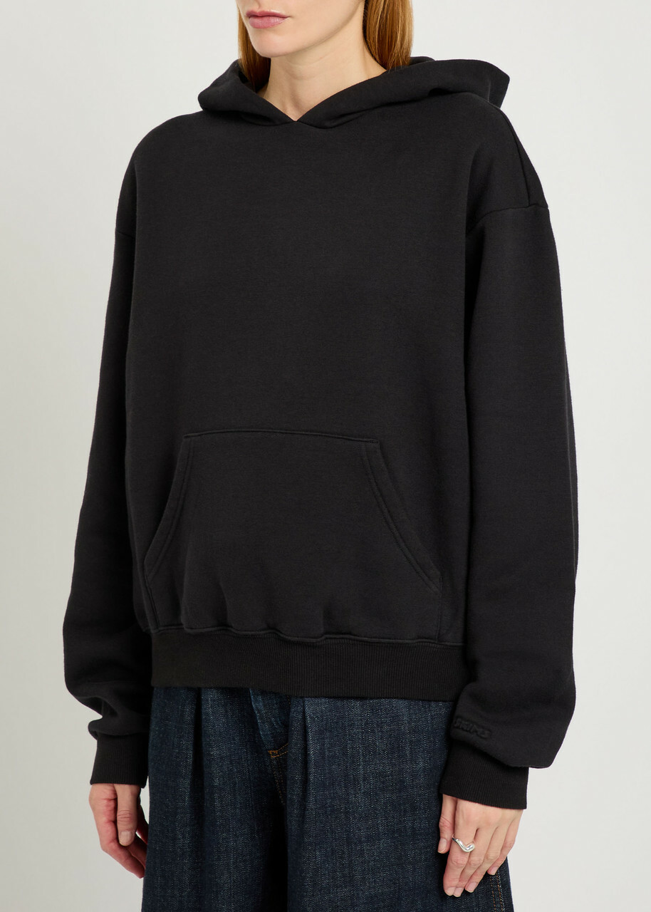 Skims Cotton-blend Hooded Sweatshirt Black