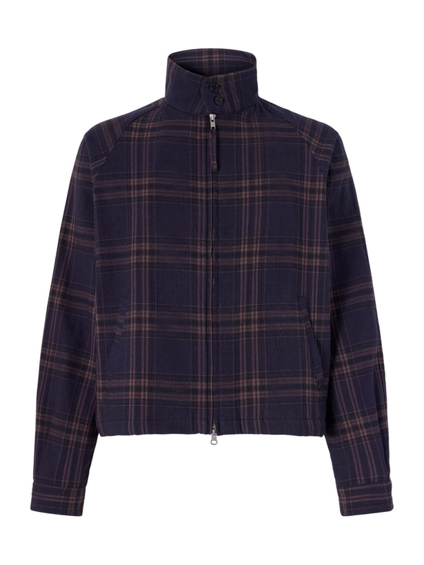 Photo: Kardo - Stanley Embroidered Checked Cotton Bomber Jacket - Blue