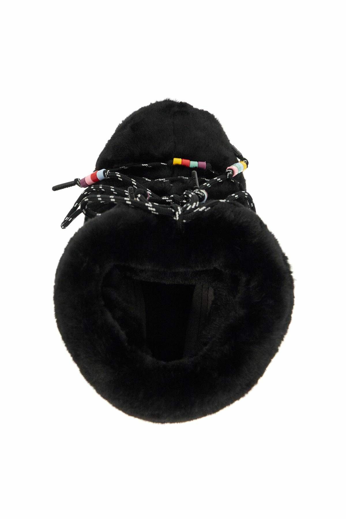 MOON BOOT icon low eco-fur snow boots with Black