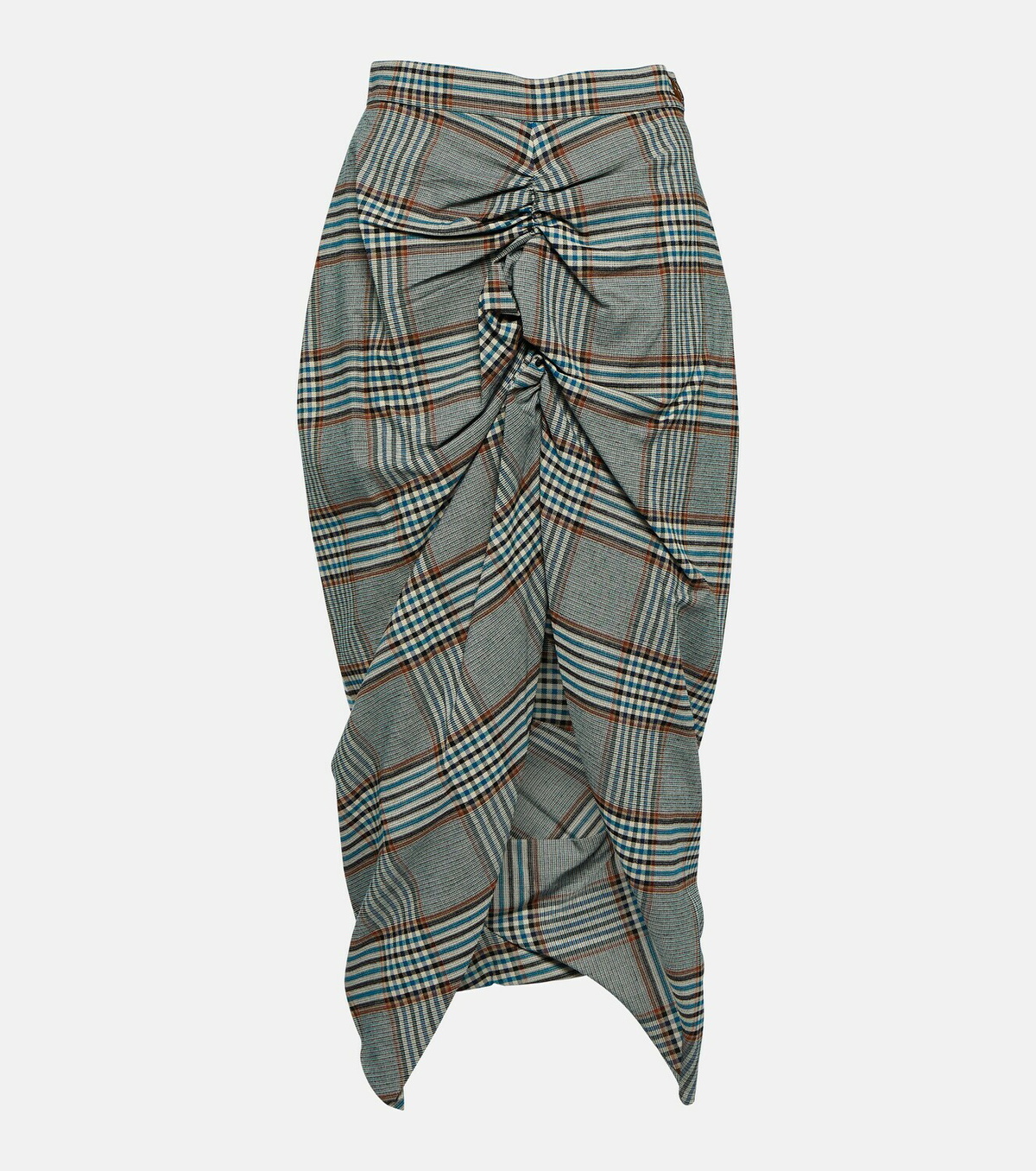 VIVIENNE WESTWOOD スカート Panther tartan gathered 962896 Panther tartan gathered midi skirt in multicoloured