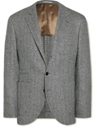 Brunello Cucinelli - Herringbone Wool and Cashmere-Blend Blazer - Gray