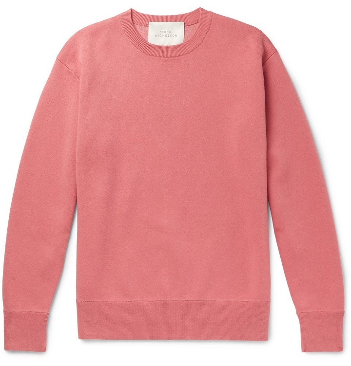 Photo: Studio Nicholson - Hicks Loopback Cotton and Wool-Blend Jersey Sweatshirt - Pink