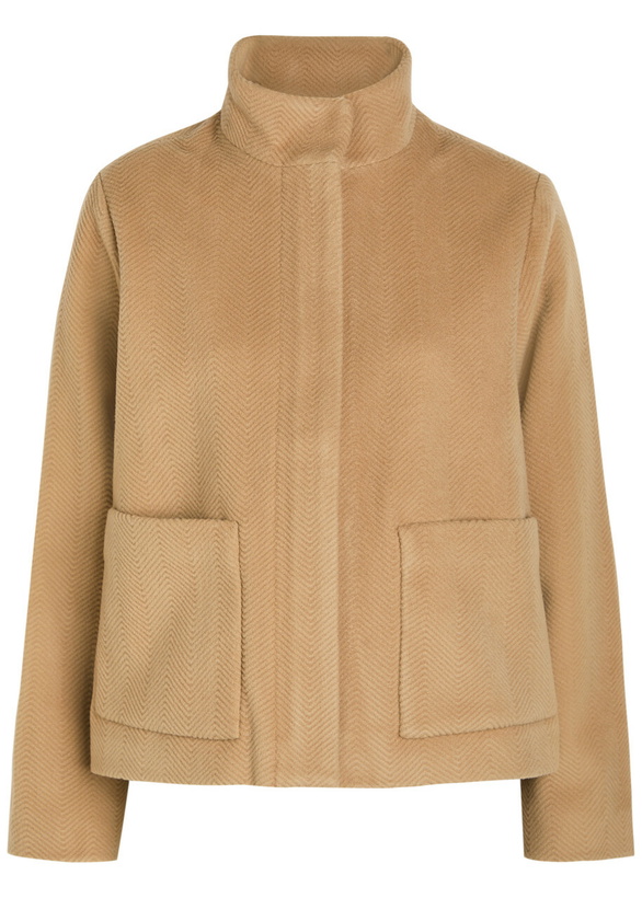 Photo: Eileen Fisher Chevron Wool Jacket Beige