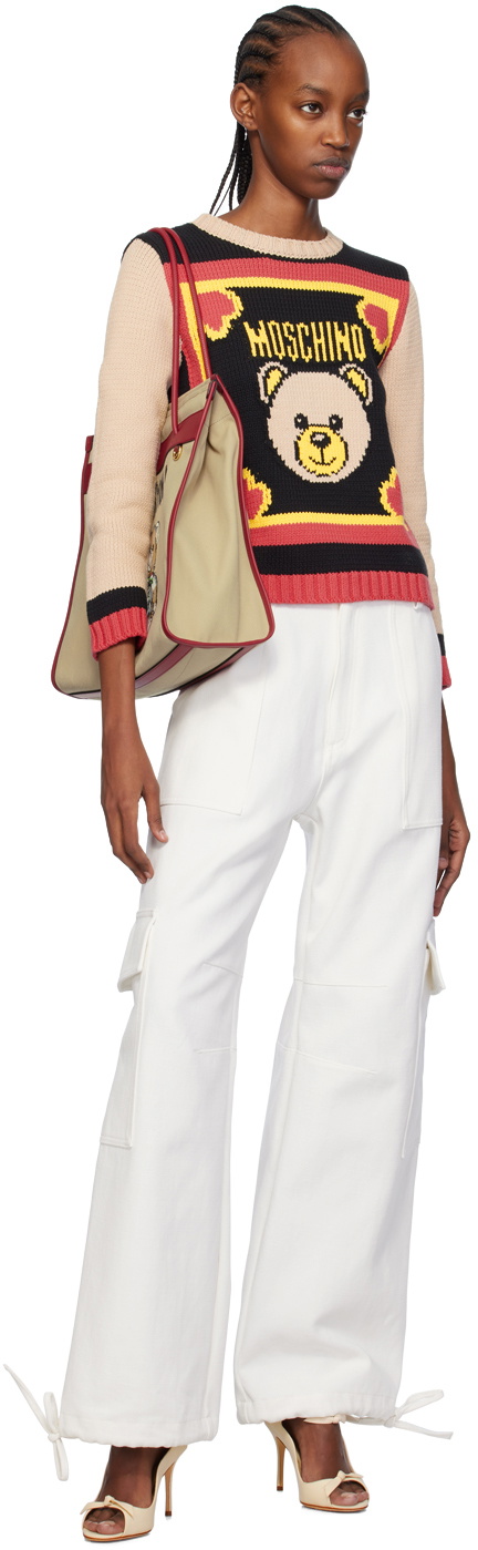 Moschino Multicolor Intarsia Sweater