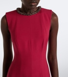 Roland Mouret Embellished wool and silk midi dress