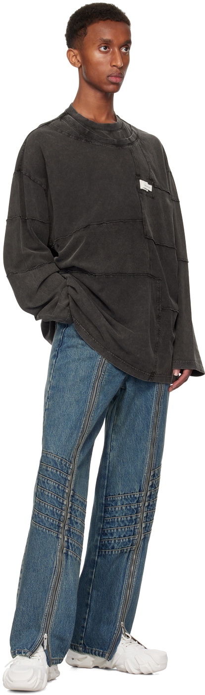 Feng Chen Wang Blue Seaming Jeans