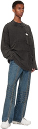 Feng Chen Wang Blue Seaming Jeans