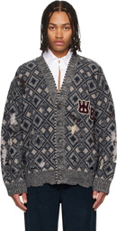 Wales Bonner Gray 'The Sibling' Cardigan