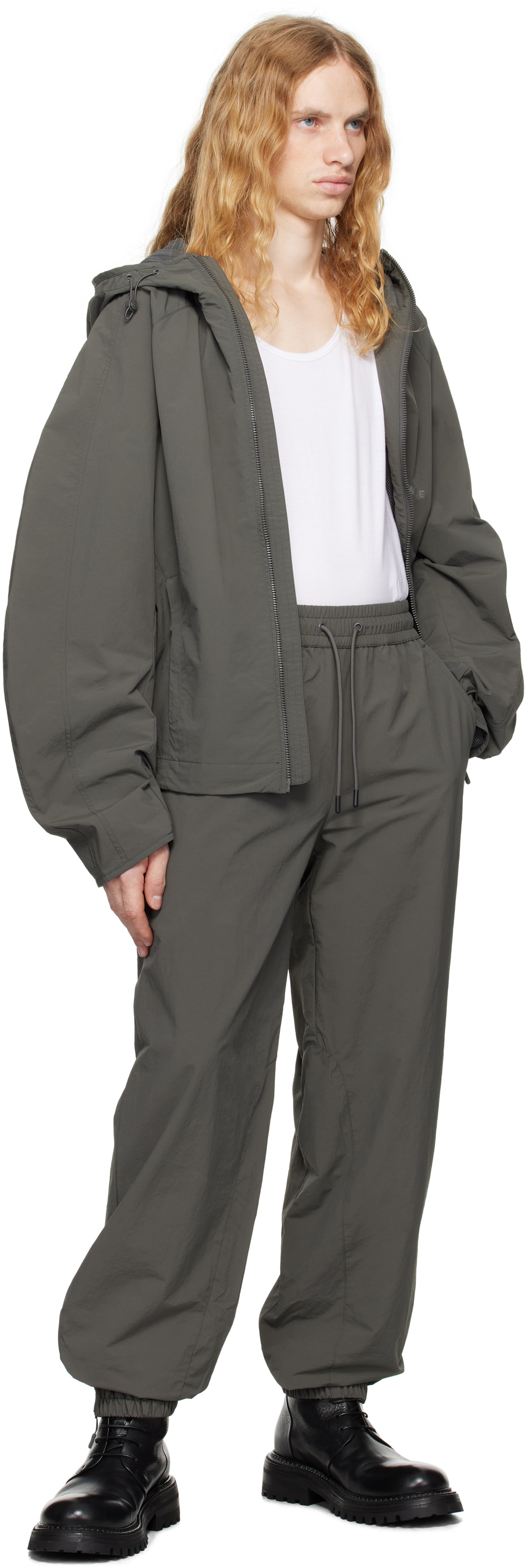 Han Kjobenhavn Gray Windbreaker Technical Jacket