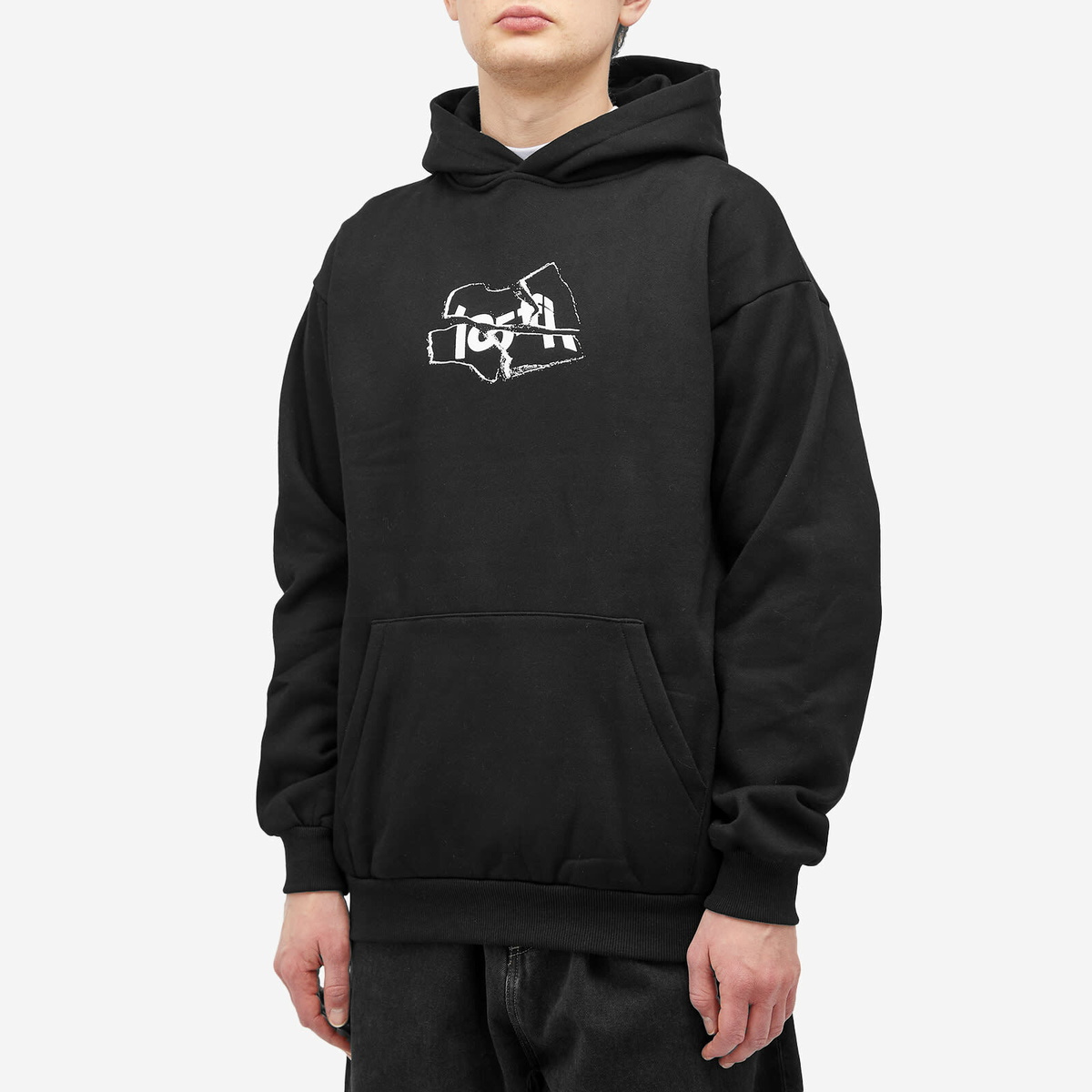 Lo-Fi Men's Broken Logo Hoodie in Black