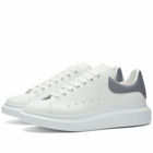 Alexander McQueen Men's Heel Tab Wedge Sole Sneakers in White/Gun Grey