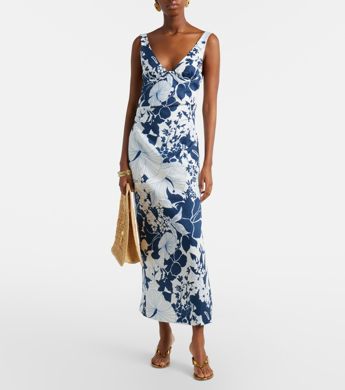 SIR Paradiso floral linen maxi dress