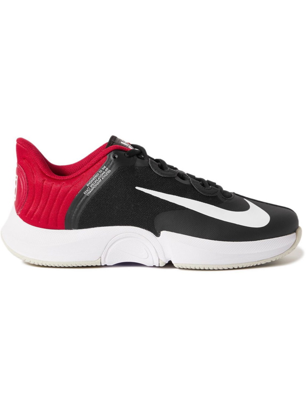 Photo: Nike Tennis - NikeCourt Air Zoom GP Turbo Rubber-Trimmed Leather and Mesh Tennis Sneakers - Black