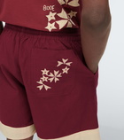 Bode - Moonflower appliqué cotton shorts