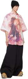 VETEMENTS Pink Anime Short Sleeve Shirt