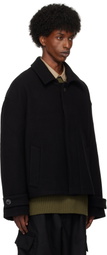 Lownn Black Wool Cashmere Cropped Jacket