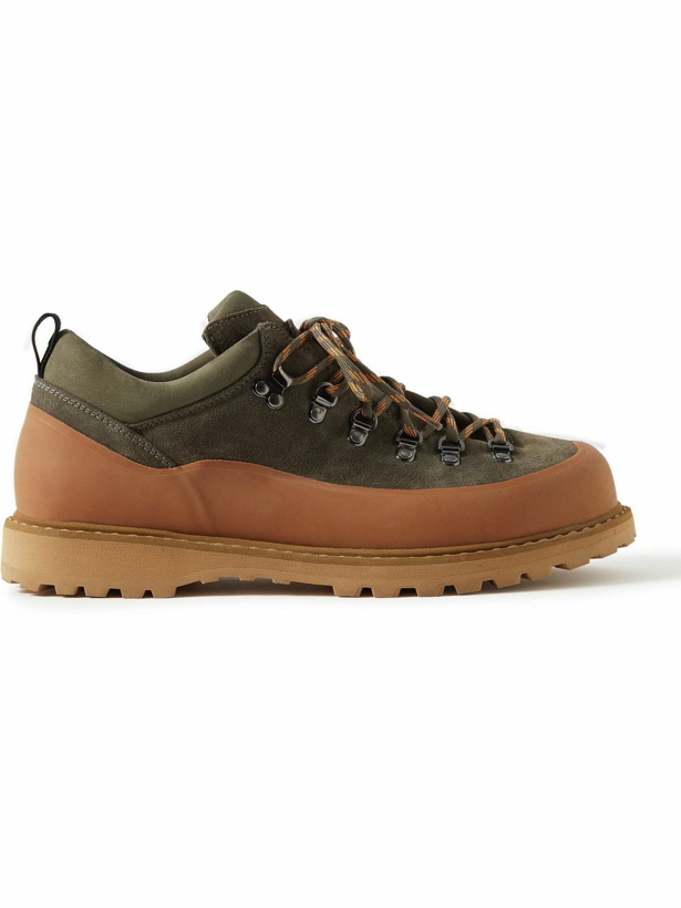 Photo: Diemme - Roccia Basso Rubber-Trimmed Suede Hiking Boots - Green