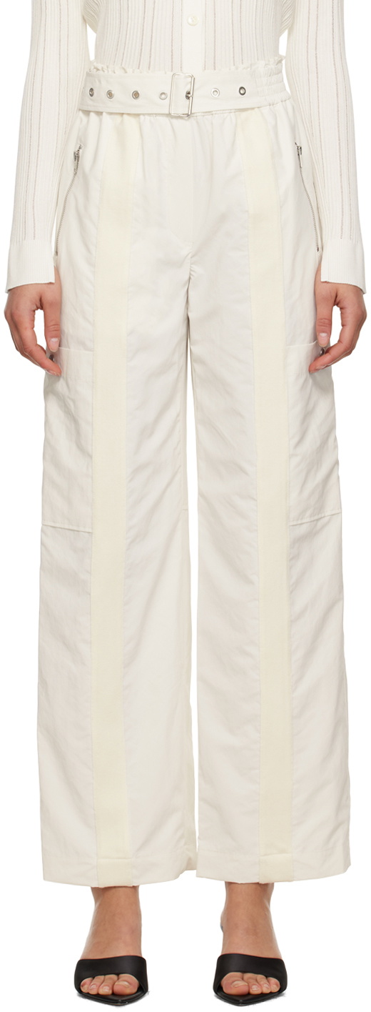 Trousers | White Belted Cigarette Trouser | Wallis