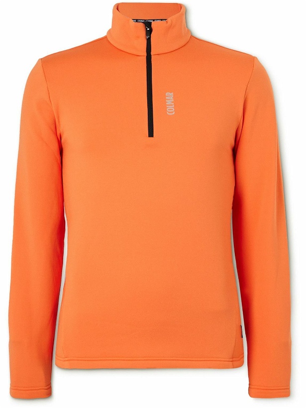 Photo: Colmar - Slim-Fit Logo-Print Stretch-Jersey Half-Zip Base Layer - Orange