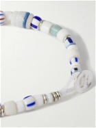 Mikia - Silver-Tone Beaded Bracelet - White