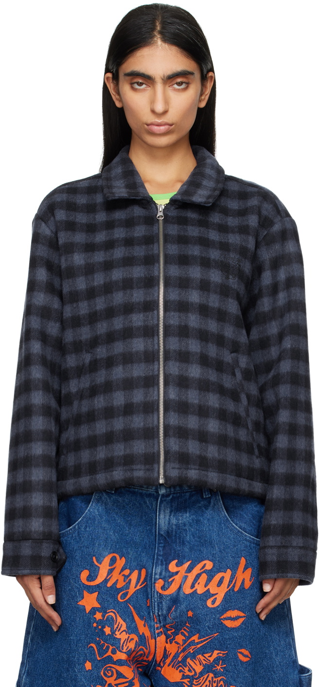 Sky High Farm Workwear Navy Wool Zip Jacket