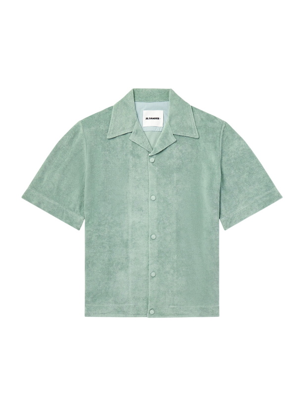 Photo: Jil Sander - Camp-Collar Cotton-Terry Shirt - Green