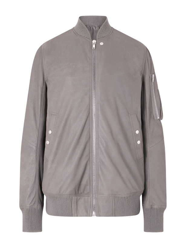 Photo: Rick Owens - Leather Bomber Jacket - Gray