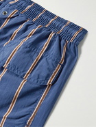 Kingsman - Drake's Slim-Fit Mid-Length Striped Swim Shorts - Blue