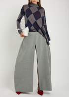 A.W.A.K.E Mode Trousers-effect Woven Maxi Skirt Grey